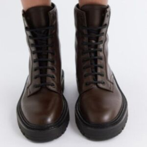 Zara Brown Lace Up Boots